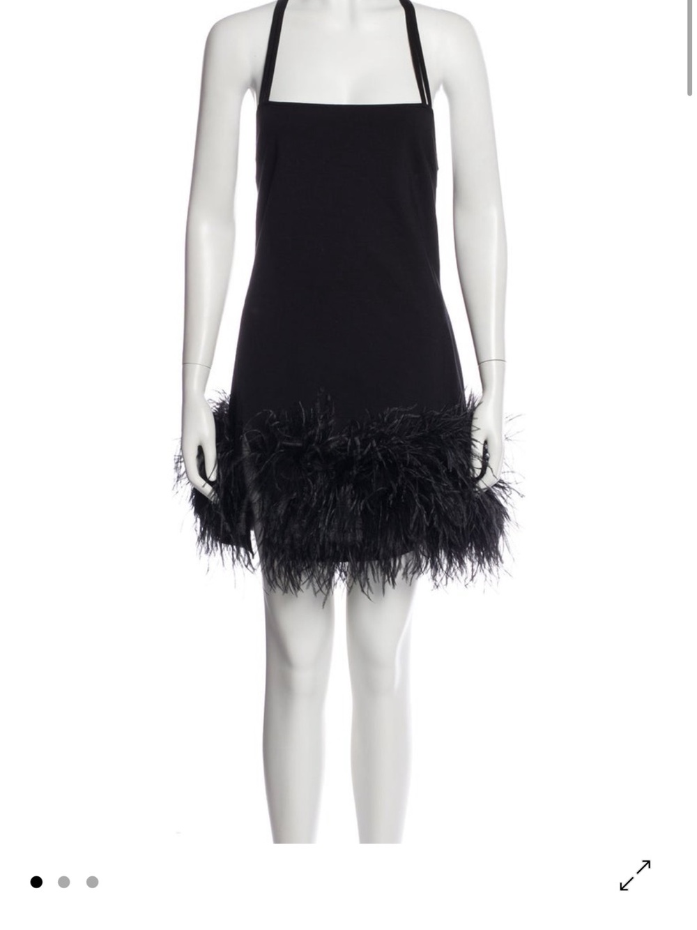 The Attico Fujiko Black halter Feather Mini Dress